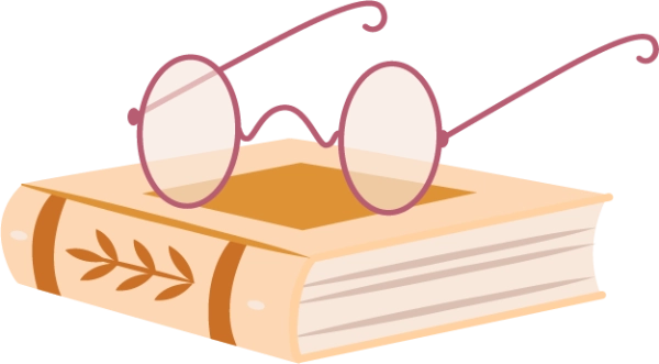 משקפי קריאה על ספר